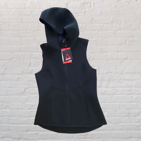 85. GERRY OUTDOOR APPAREL - Black Hooded Vest - Ladies size Medium - Picture 4 of 9